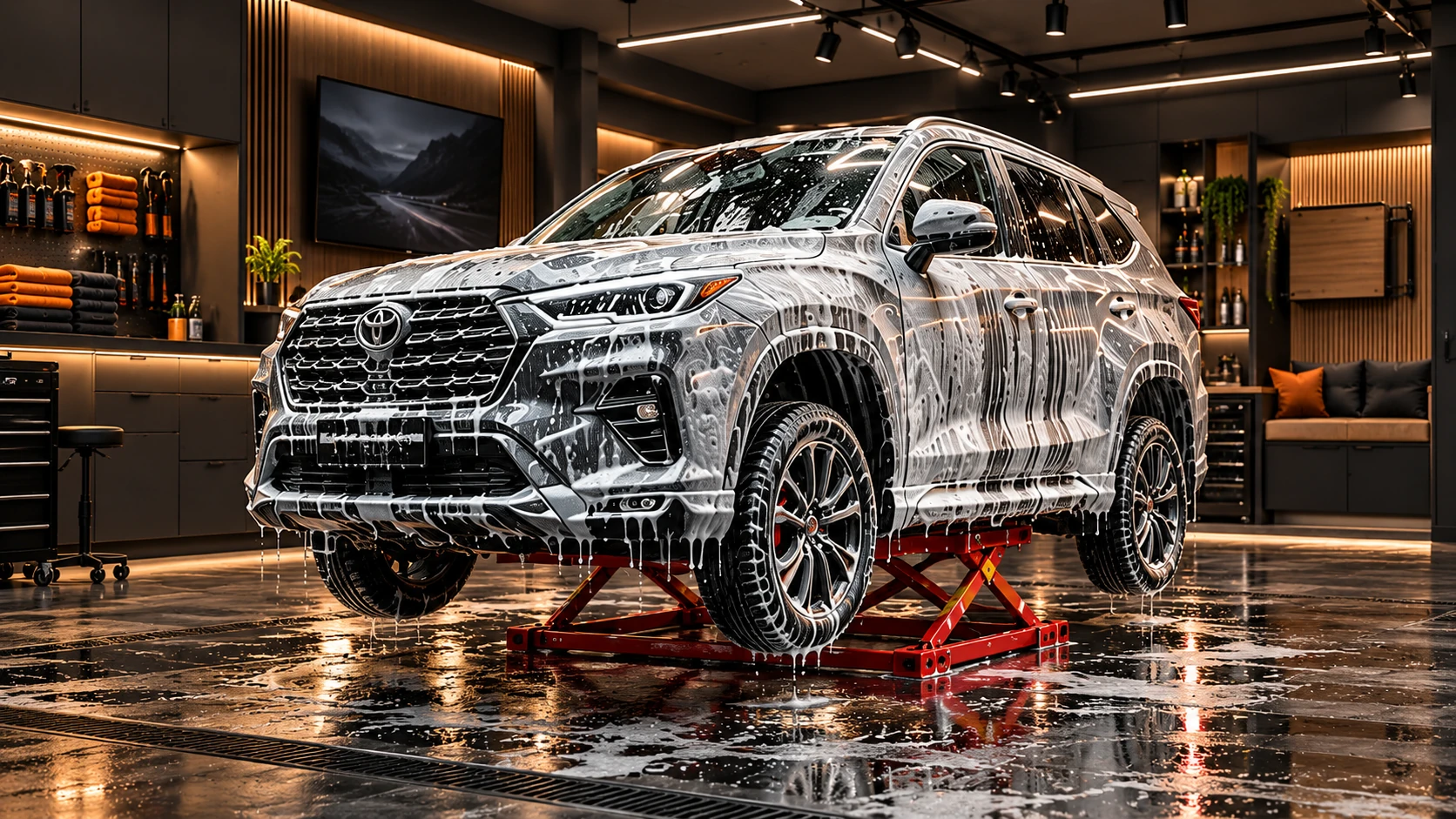 SUV médio durante o processo de Lavagem LB